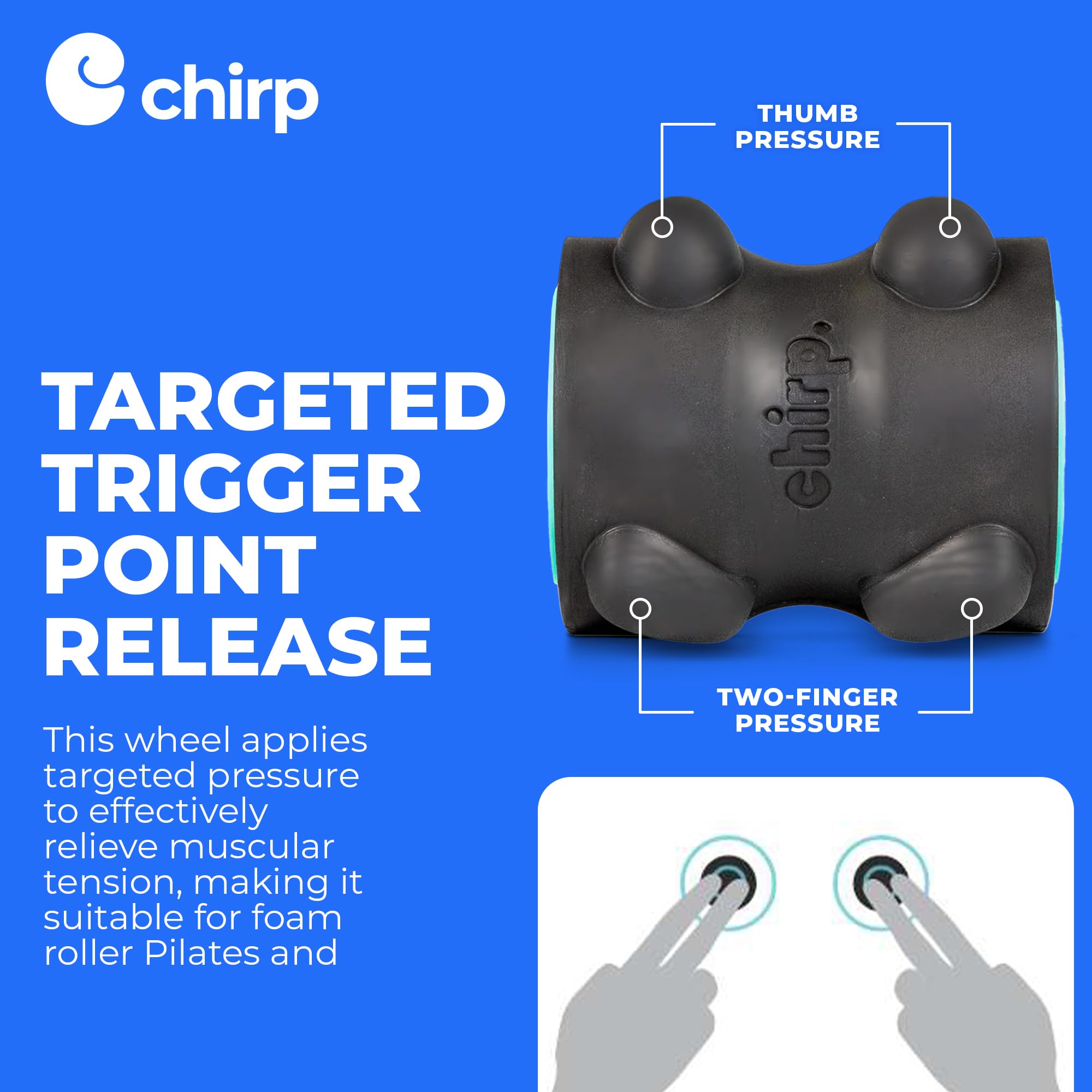 Chirp Wheel XR masaje espalda para mayor flexibilidad y relajación muscular.