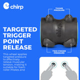 Chirp Wheel XR masaje espalda para mayor flexibilidad y relajación muscular.