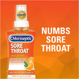 Chloraseptic aplicación rápida para garganta cítrica, alivio inmediato.