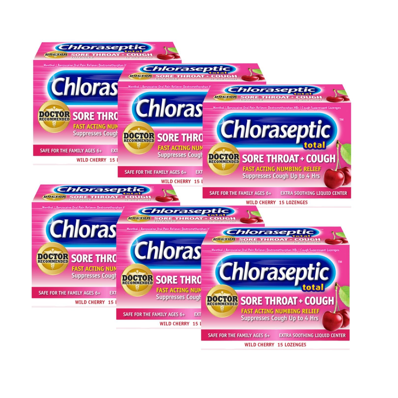 Chloraseptic pastillas con centro líquido proporcionan alivio rápido de garganta.