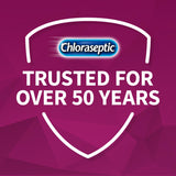 Chloraseptic textura ligera y sensación fresca con sabor frambuesa.