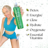 Chlorophyll Water: etiqueta clara que destaca ingredientes vegetales y vitaminas.