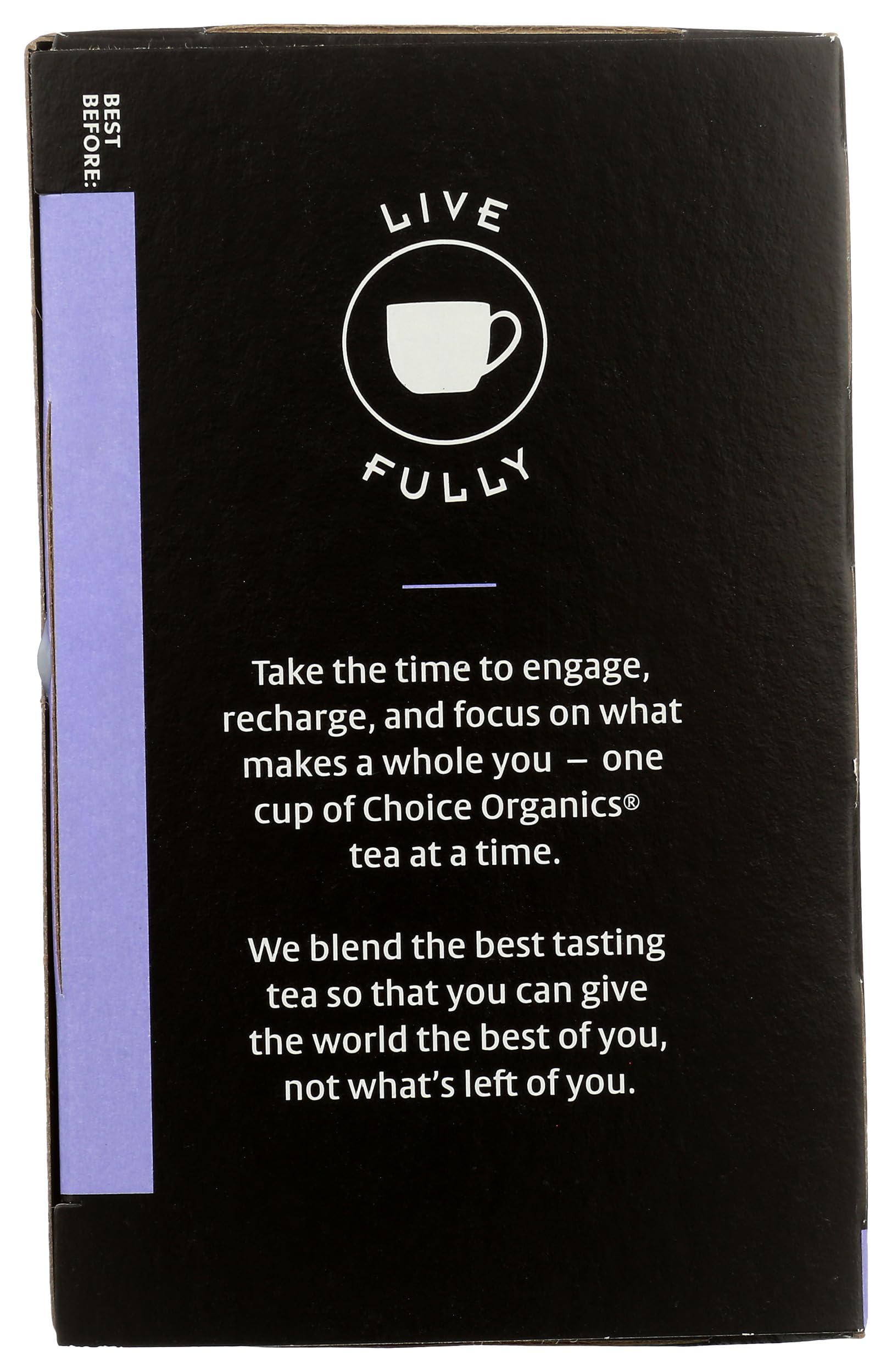 Choice Organics Earl Grey con cafeína; impulso suave para la mañana.