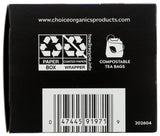 Choice Organics Earl Grey cartón reciclado para empaque responsable.