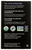 Choice Organics Earl Grey certificado de comercio justo; ética en cada taza.