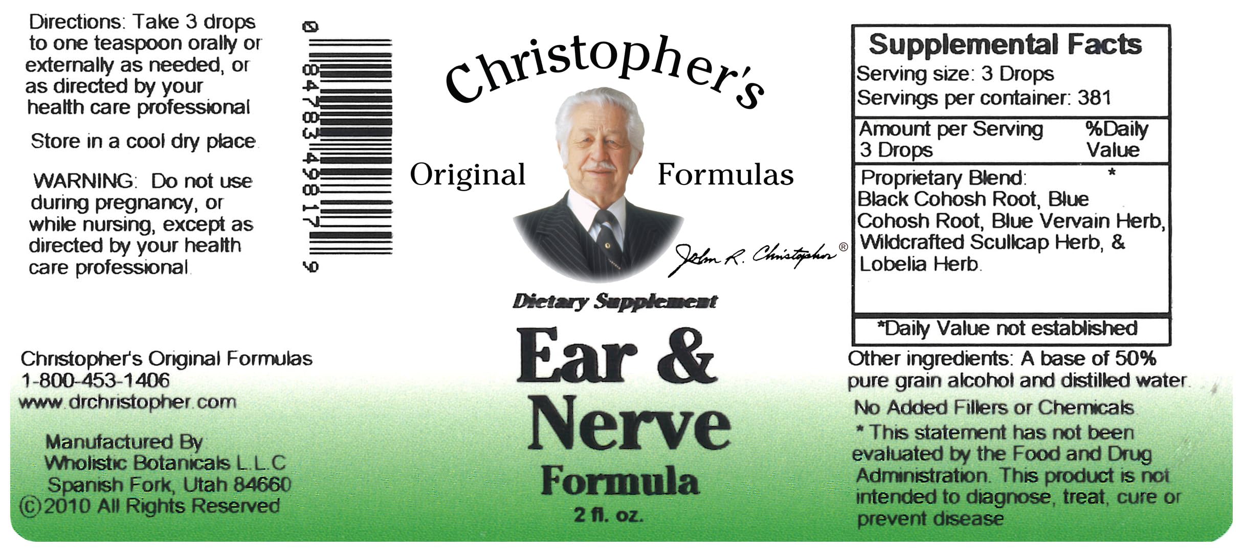 Christopher's Original Formulas aplicacion en la oreja para sensacion de confort.