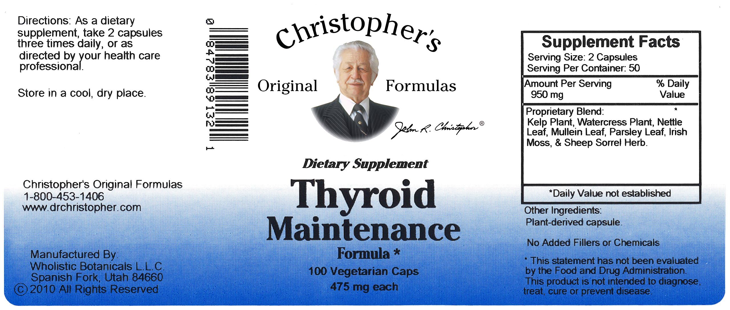 Christopher's Original Formulas: botella en estante iluminado, complemento vegetal para la rutina diaria
