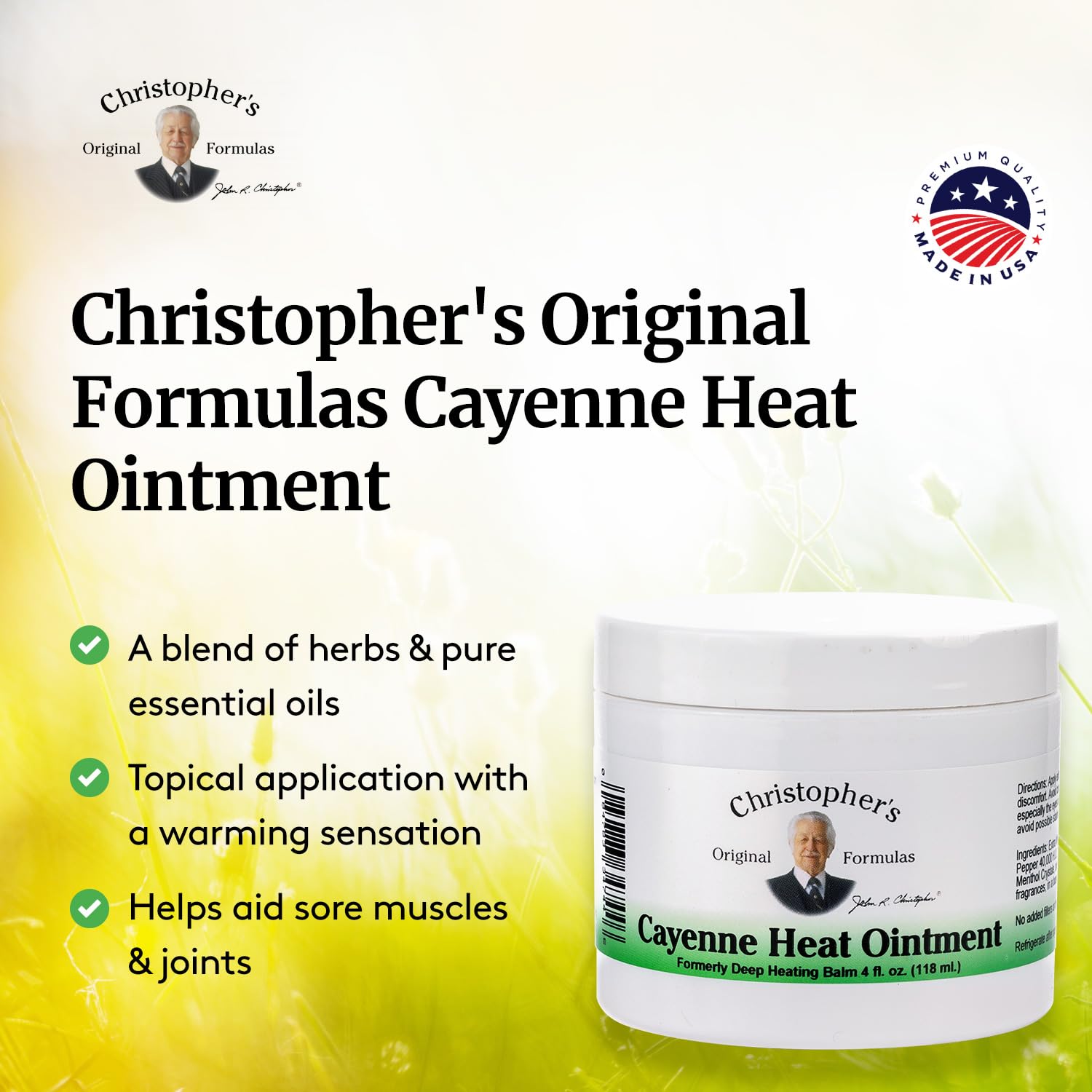 Christopher's Original Formulas Calor natural que acompaña áreas con tensión muscular.