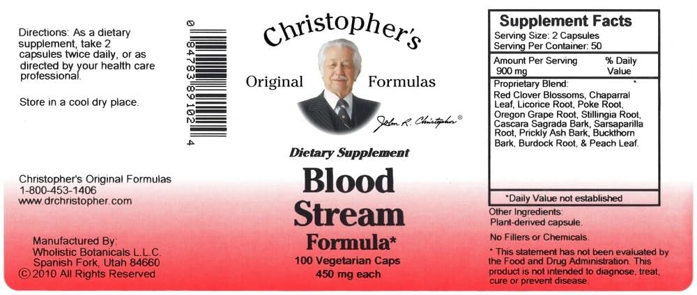 Christopher's Original Formulas Cápsulas vegetales para ingesta limpia.