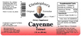 Empaque compacto de Christopher's Original Formulas cayena extracto, ideal para llevar