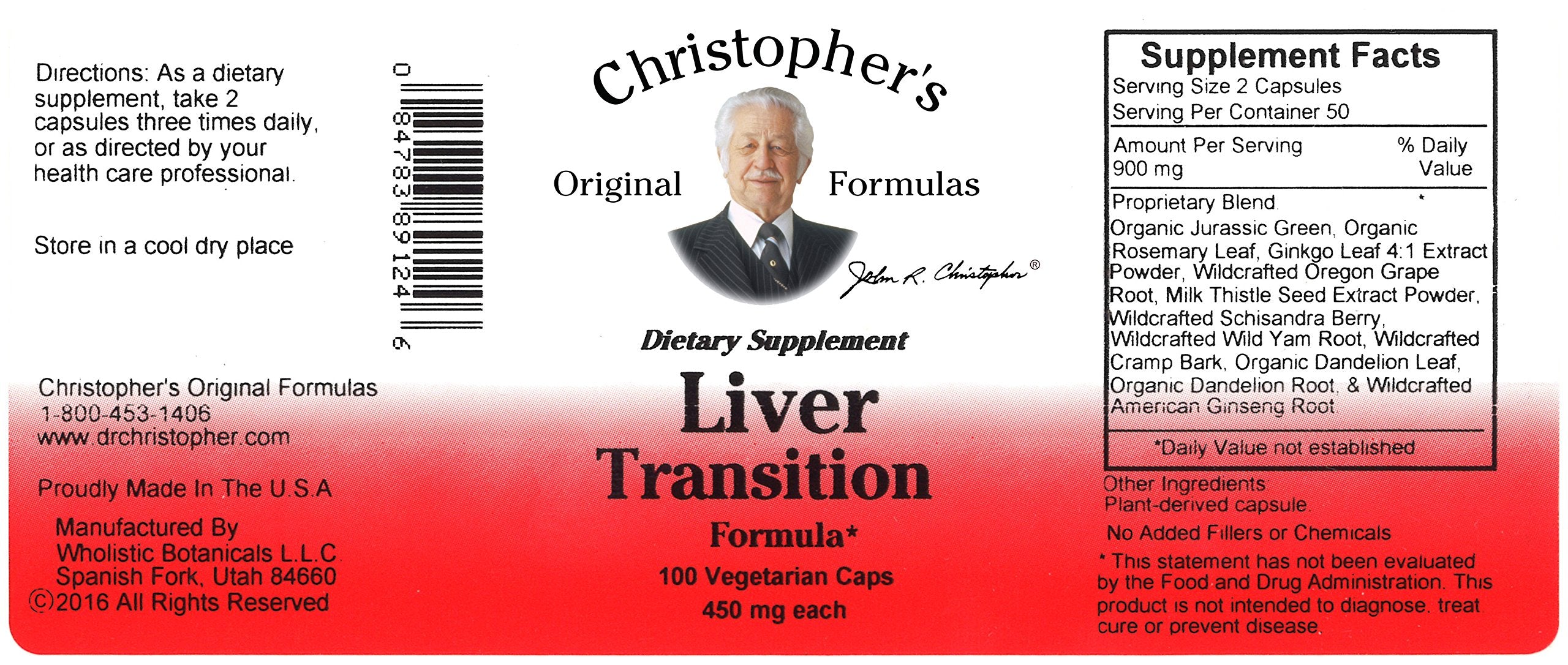 Christopher's Original Formulas, envase-100-cápulas, opción vegetal para consumo diario.