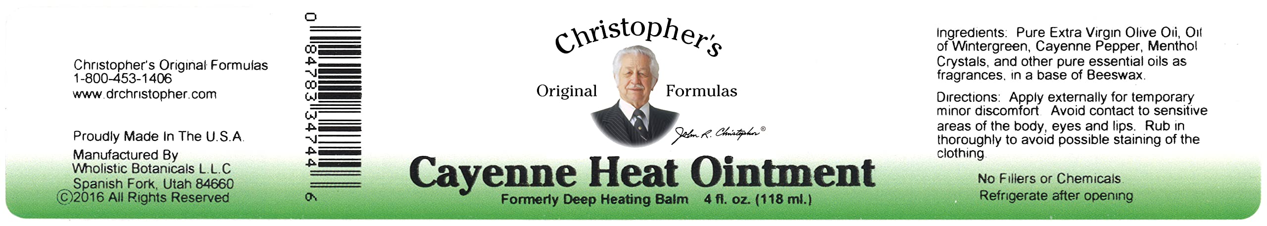 Christopher's Original Formulas Unguento natural fabricado en EEUU, ingredientes de alta calidad.