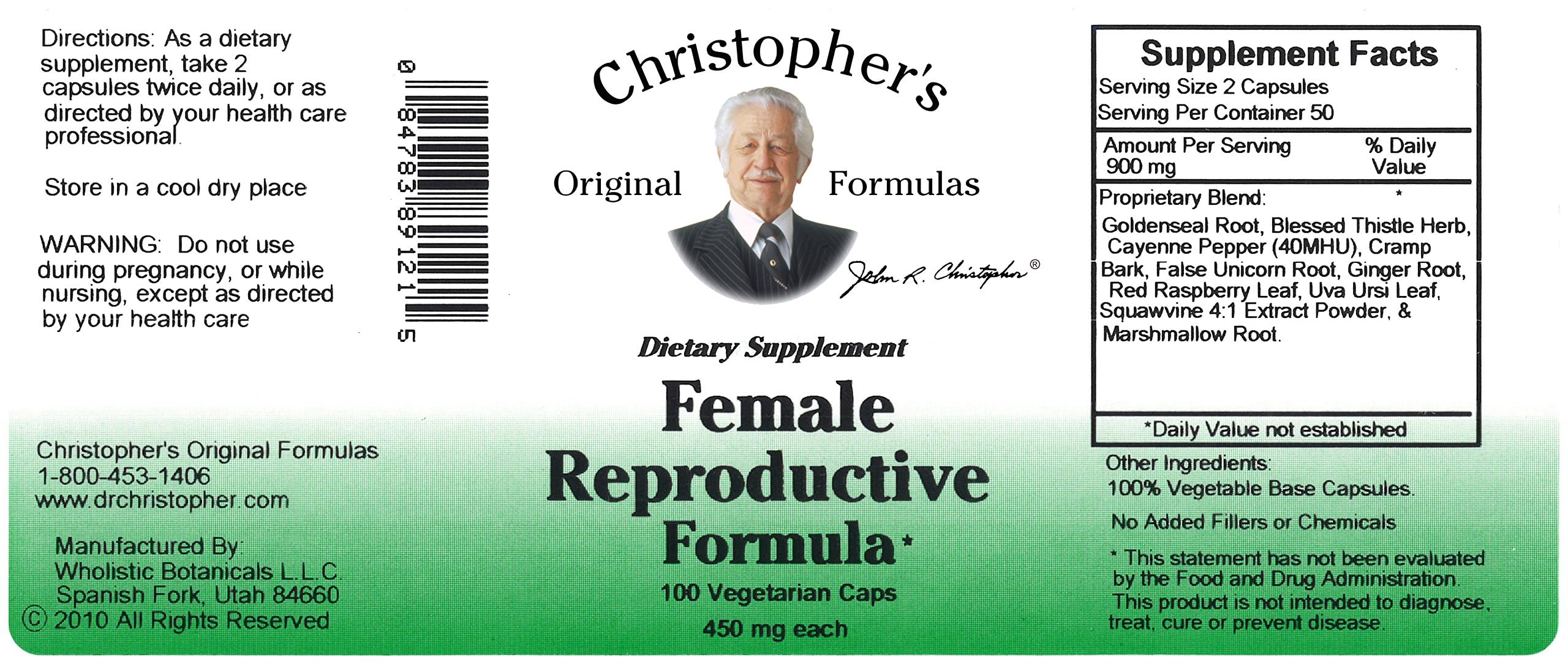 Uso diario con cápsulas vegetales de Christopher's Original Formulas para autocuidado herbal.