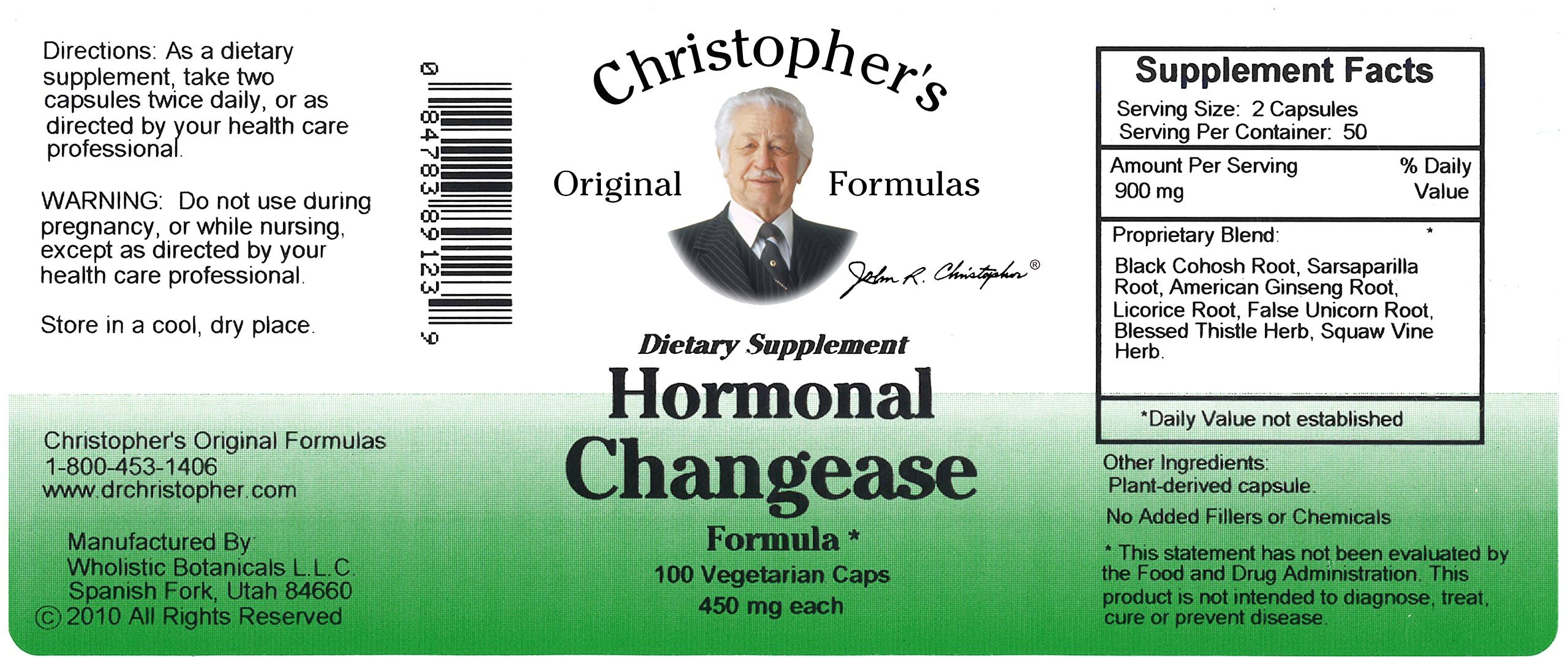 Etiqueta del producto con información de ingredientes herbales para balance.