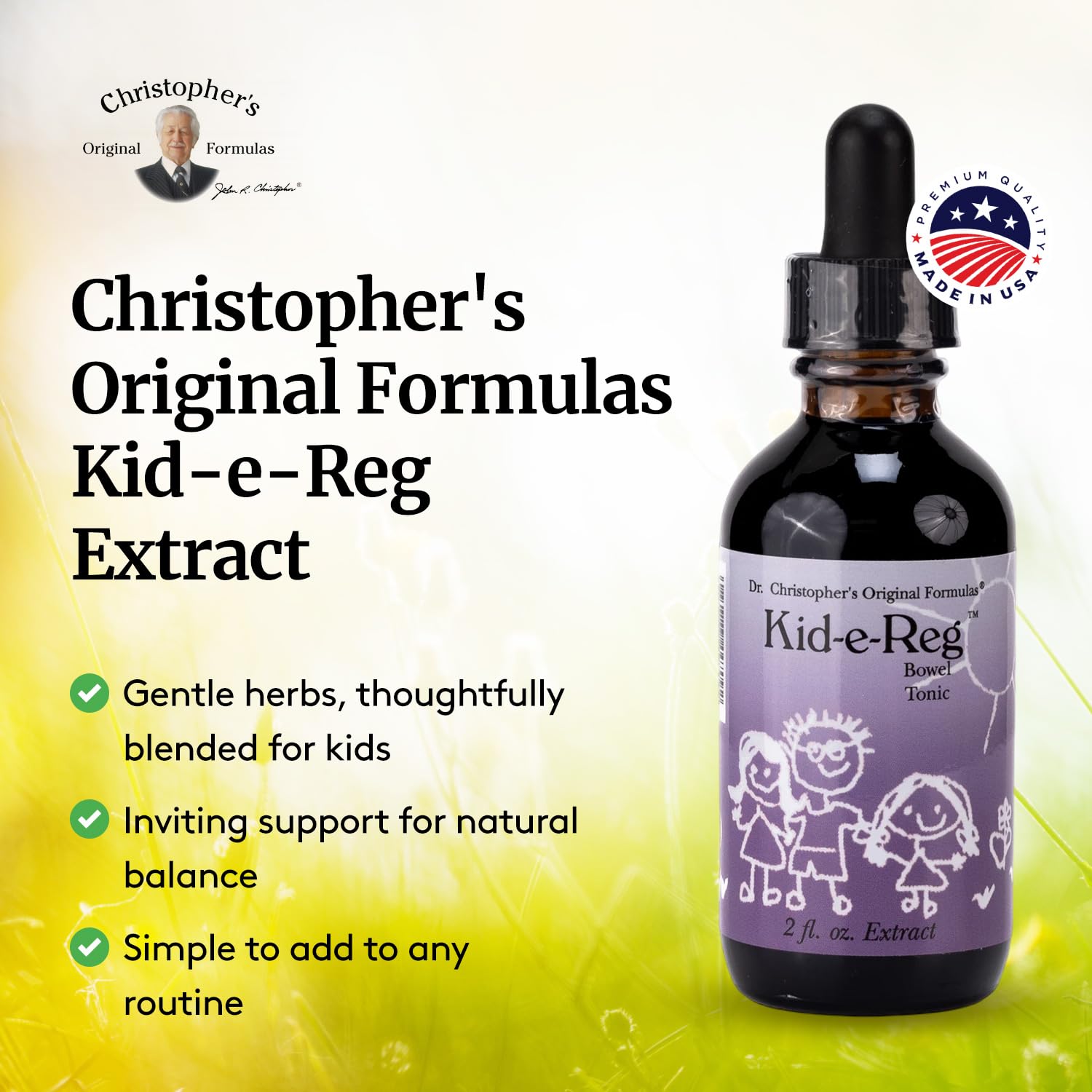 Christopher's Original Formulas Kid-e-Reg Tónico en envase de 60 ml, práctico para uso diario