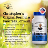 Christopher's Original Formulas Pancreas Formula: etiqueta clara que facilita la compra consciente.