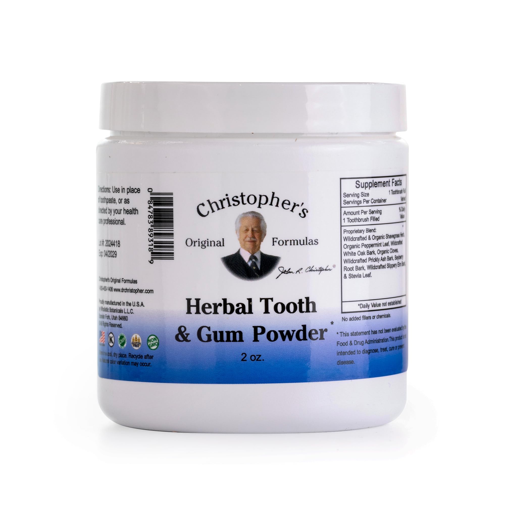 Christopher's Original Formulas polvo dental en bote realza brillo natural