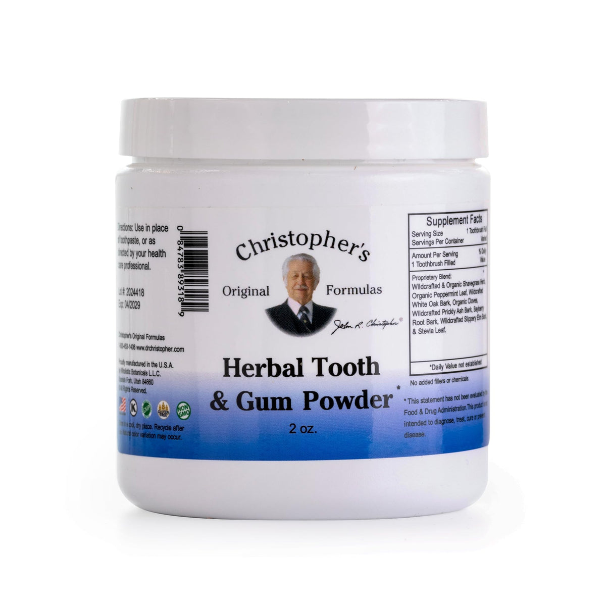Christopher's Original Formulas polvo dental en bote realza brillo natural