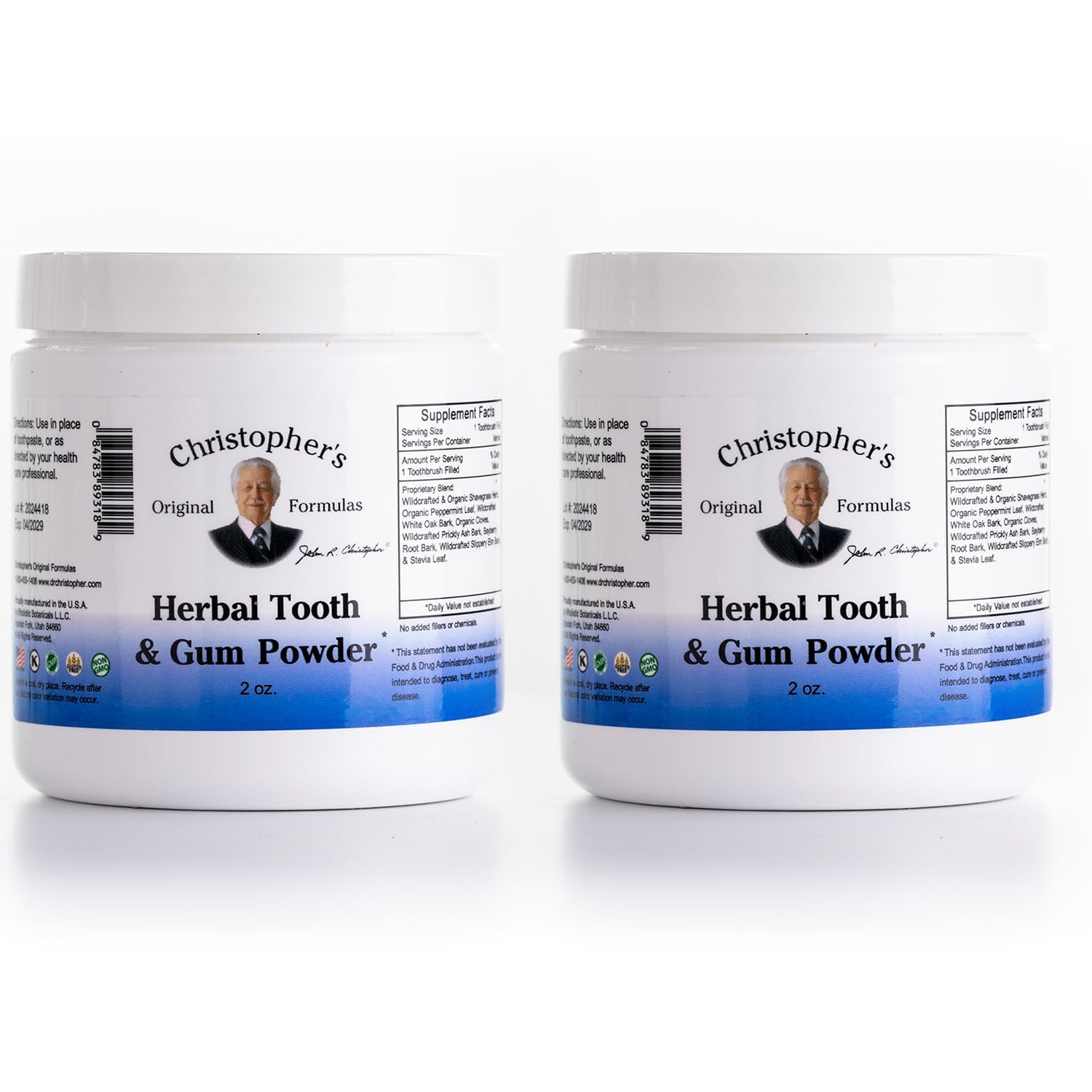 Christopher's Original Formulas polvo dental para dientes y encías, pack 2, cuidado bucal natural
