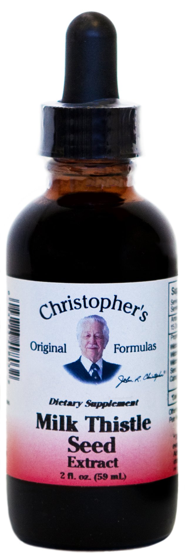 Christopher's Original Formulas Semilla de Cardo Mariano, botella de suplemento para uso diario.