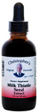 Christopher's Original Formulas Semilla de Cardo Mariano, botella de suplemento para uso diario.