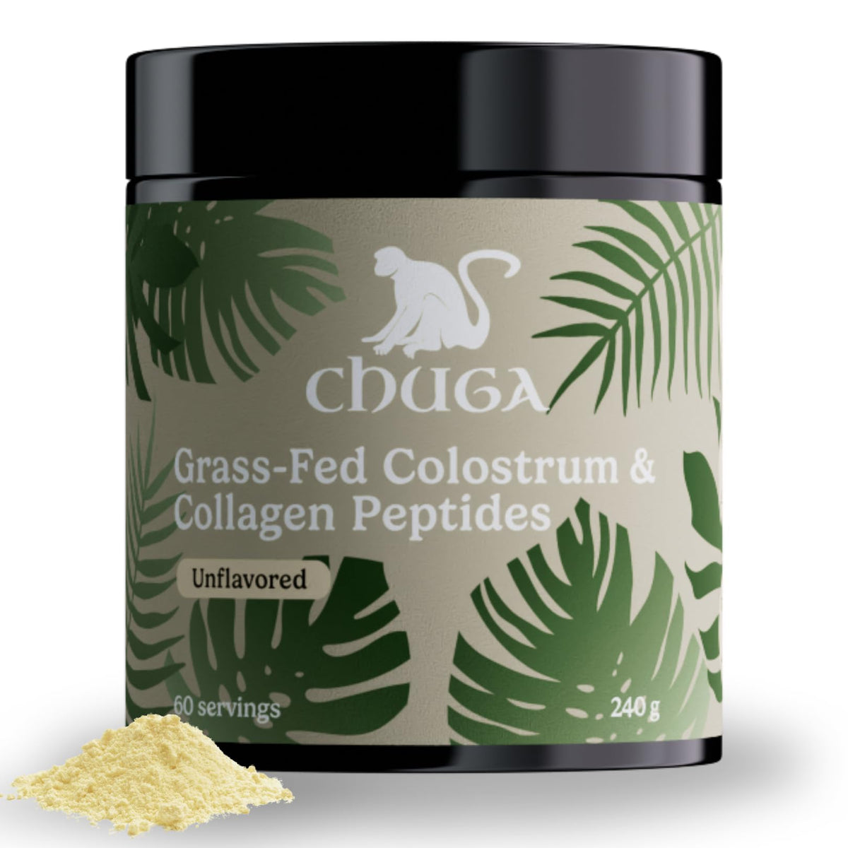 Chuga Shilajit Colostro-Colageno polvo: apoyo a piel, cabello y uñas.