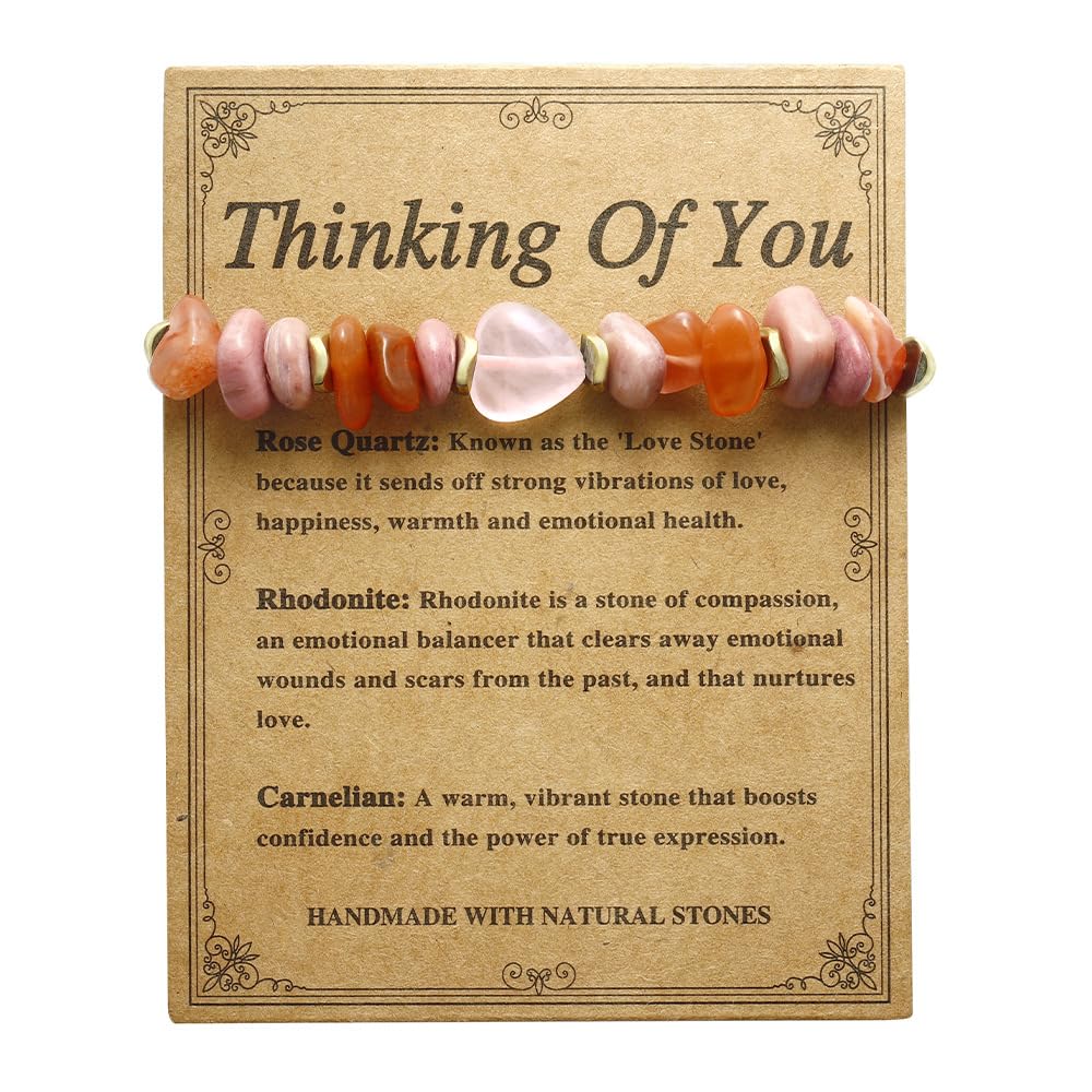 ChungLong0593 pulsera cuarzo rosa, vista cercana, favorece relajación emocional