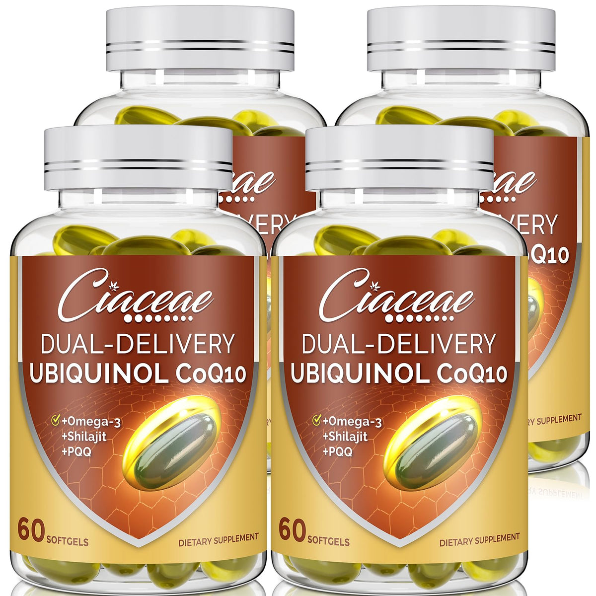 Ciaceae ubiquinol CoQ10 en cápsula suave con Omega-3 para energía diaria.