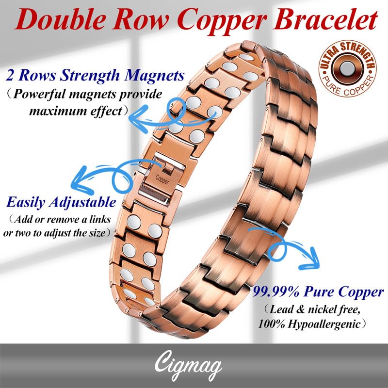 Anillo Cigmag de cobre con imanes para un conjunto elegante.