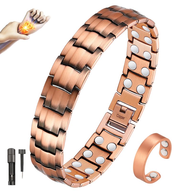 Pulsera Cigmag de cobre con doble fila de imanes para más rendimiento diario.