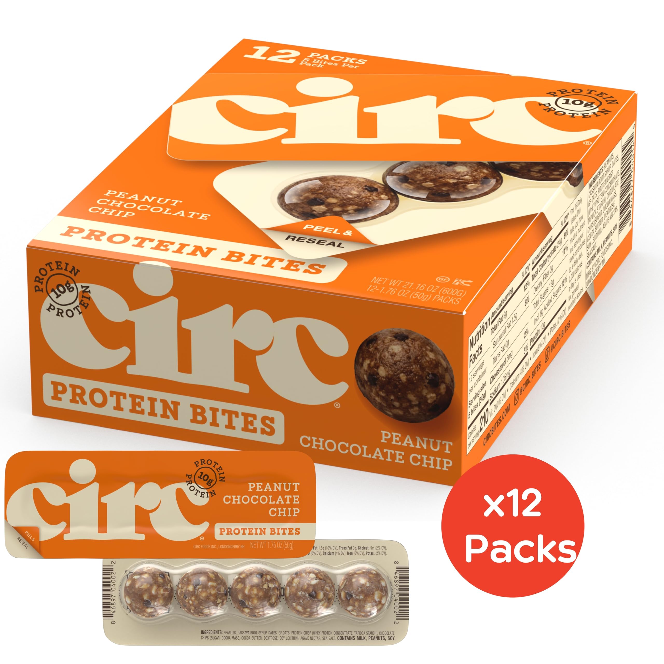CirC Bocaditos Energéticos, ingredientes naturales visibles para un snack limpio