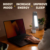 Circadian Optics Lumos 2.0 diseño compacto con altura de uso adecuado.