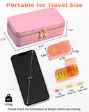cisrgo estuche de piel PU rosa para pastillas, discreto y portátil.
