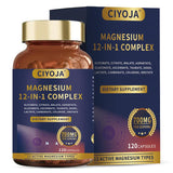 CIYOJA 12-en-1 magnesio complejo cápsulas para apoyo diario de la relajación muscular.