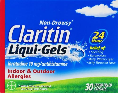 Claritin Liqui-Gels, cápsulas líquidas fáciles de tragar para uso diario.