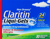 Claritin Liqui-Gels, cápsulas líquidas fáciles de tragar para uso diario.