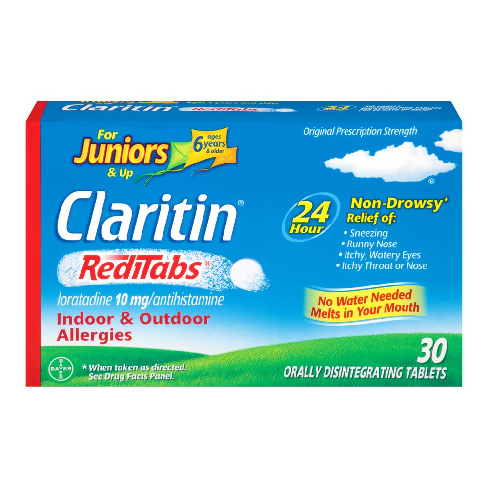 Botella de Claritin Junior RediTabs para niños