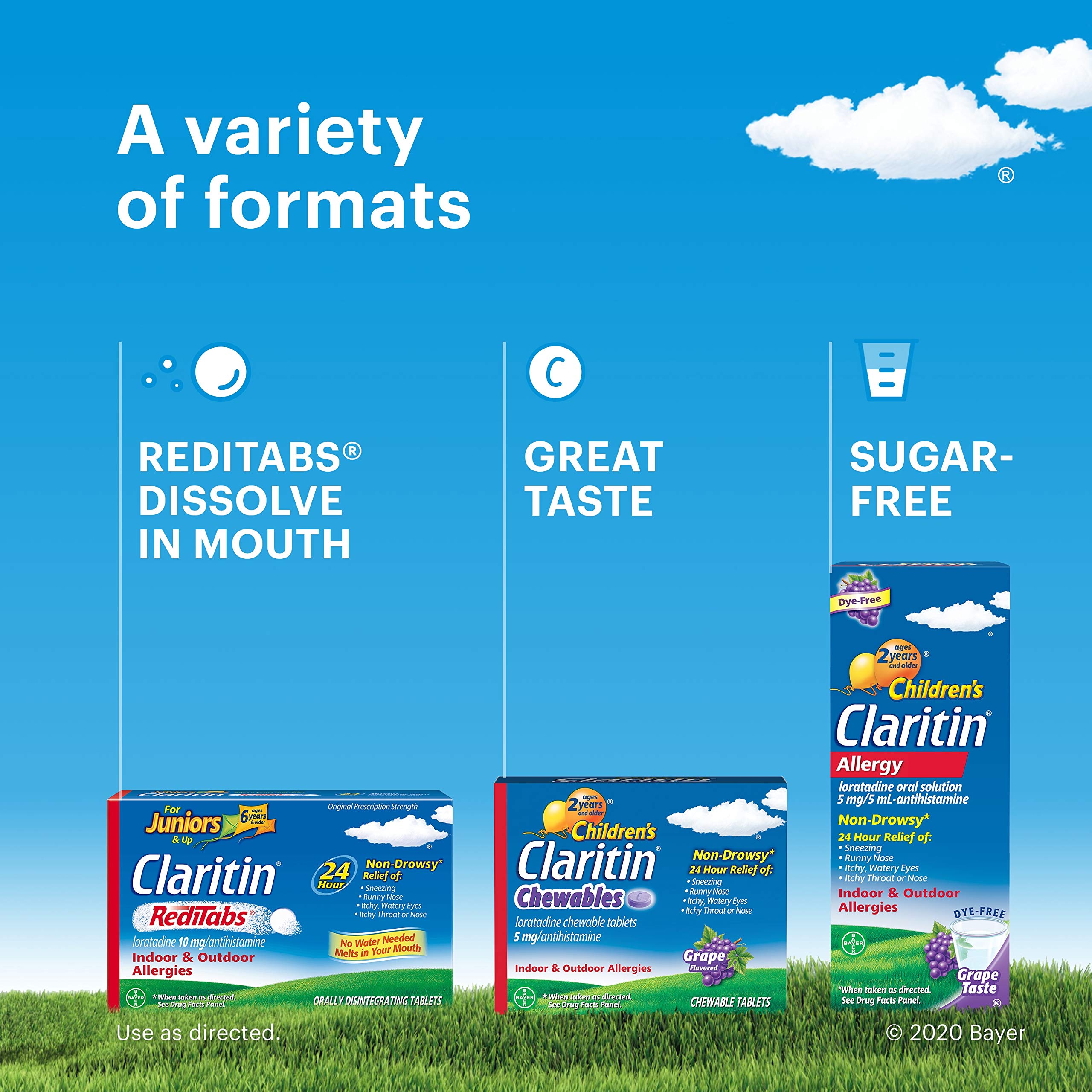 Uso en interiores y exteriores para alergias con Claritin