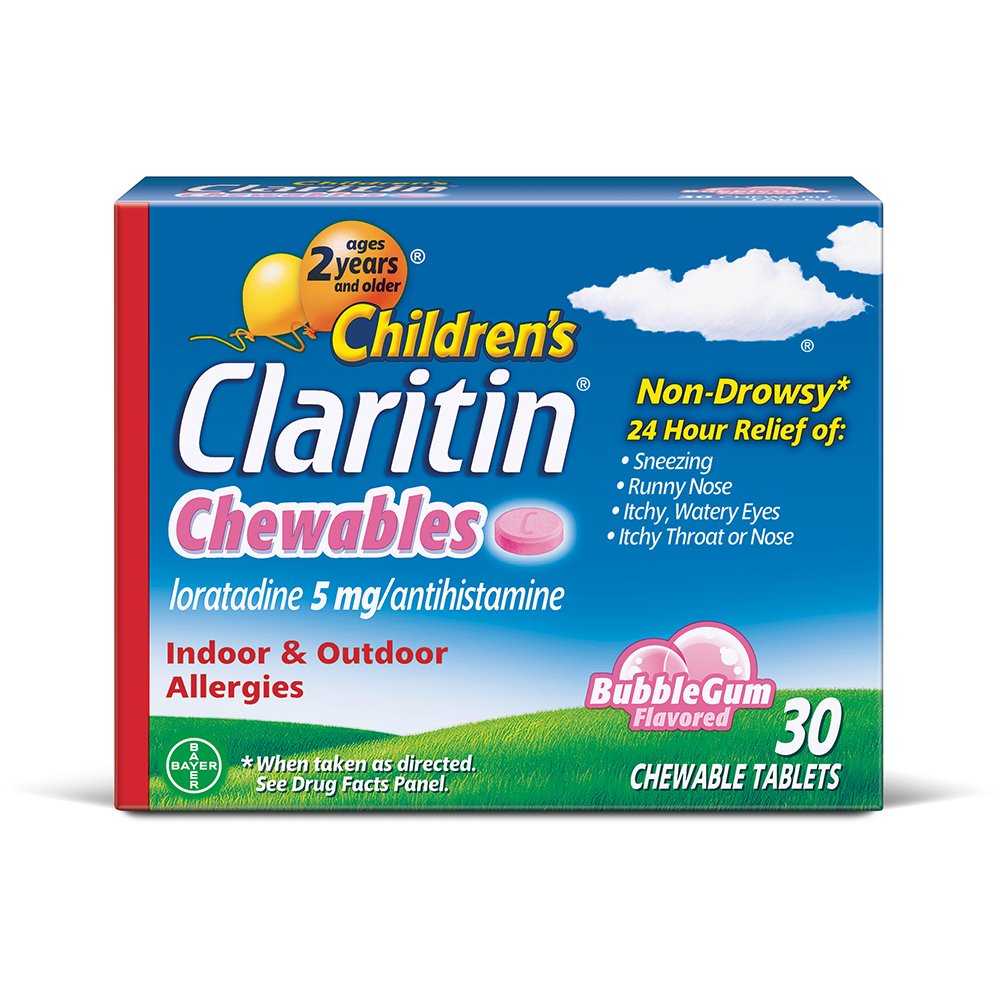 Claritin Nino: tabletas masticables fáciles de tomar para alivio diario en casa o escuela.