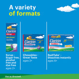 Claritin Niños empaque de 60 tabletas masticables, opción práctica para la familia.