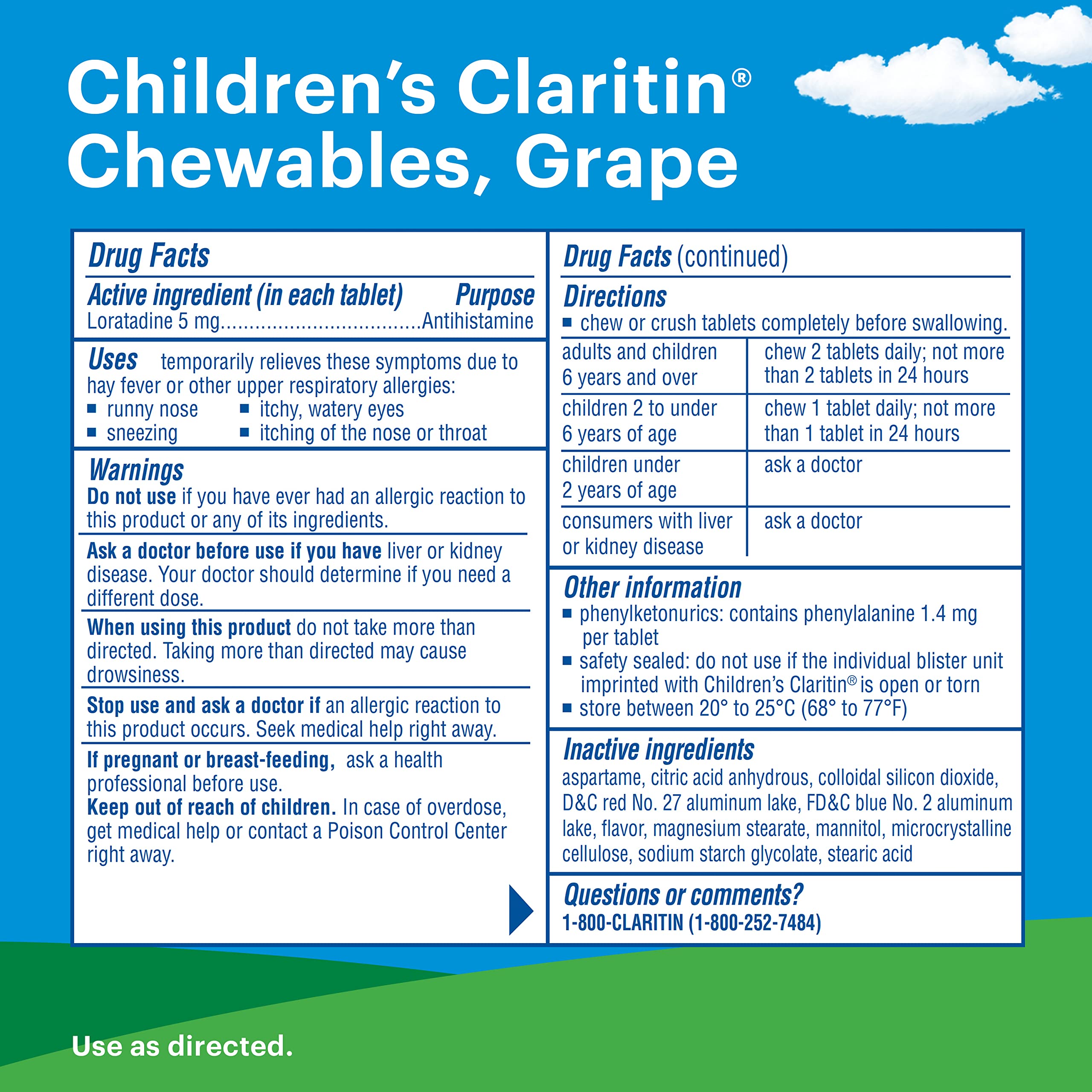 Claritin Ninos tabletas masticables: dosis diaria fácil para niños activos.