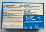 Claritin RediTabs etiqueta clara con indicaciones de dosis y duración.