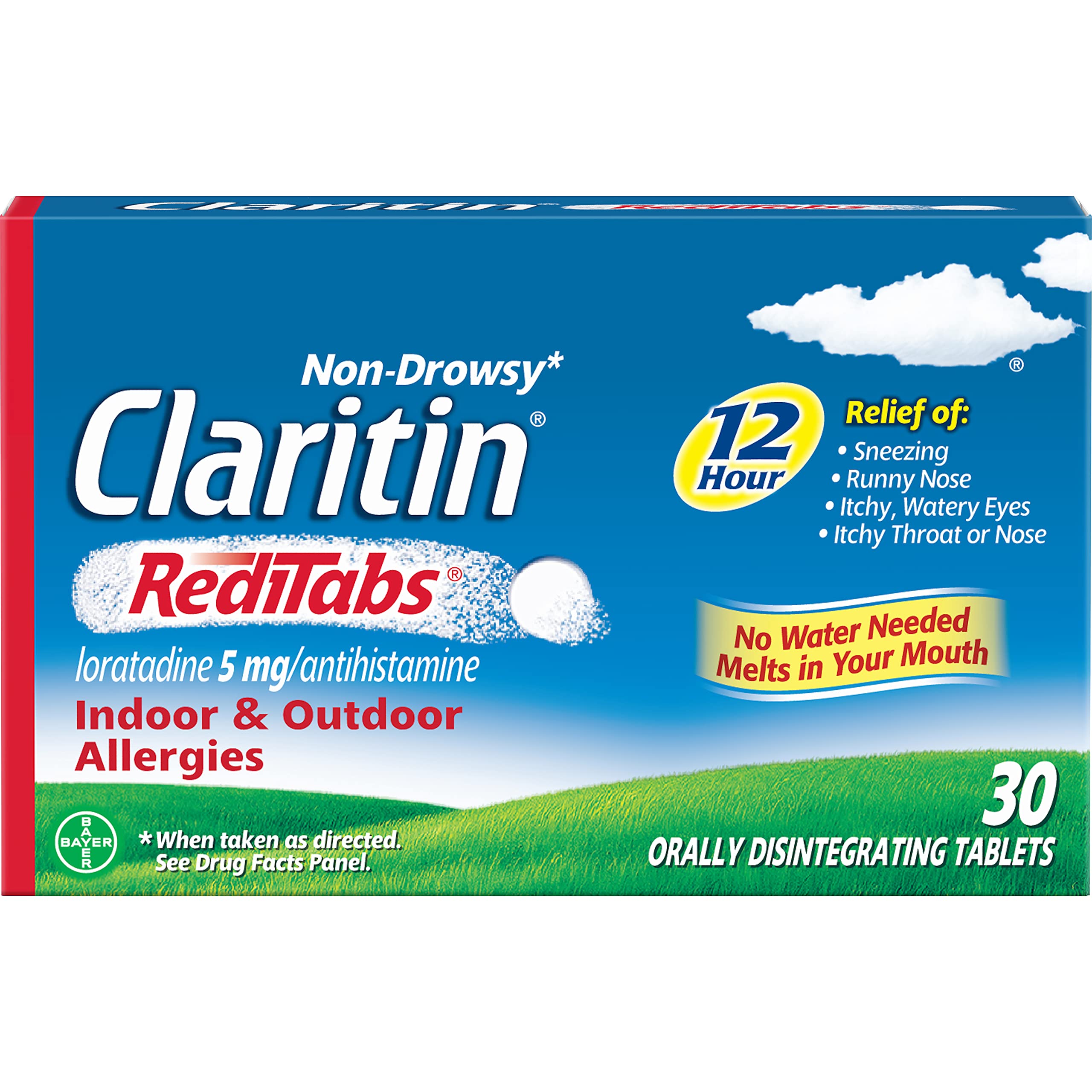 Claritin RediTabs tableta que se disuelve en la boca sin agua, práctica