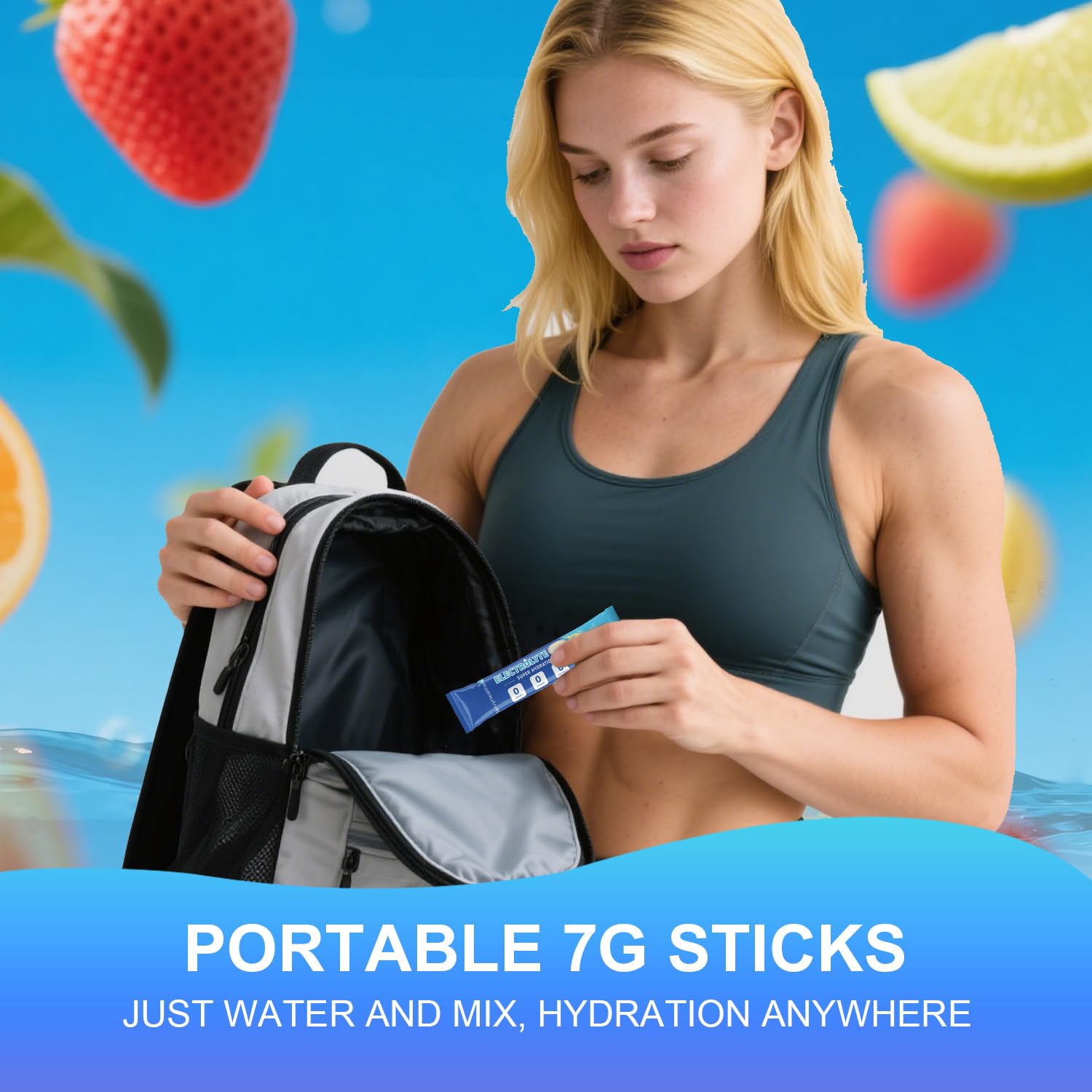 ClarivyHealthora pack viaje portátil: opción compacta para mantenerse hidratado en viaje.