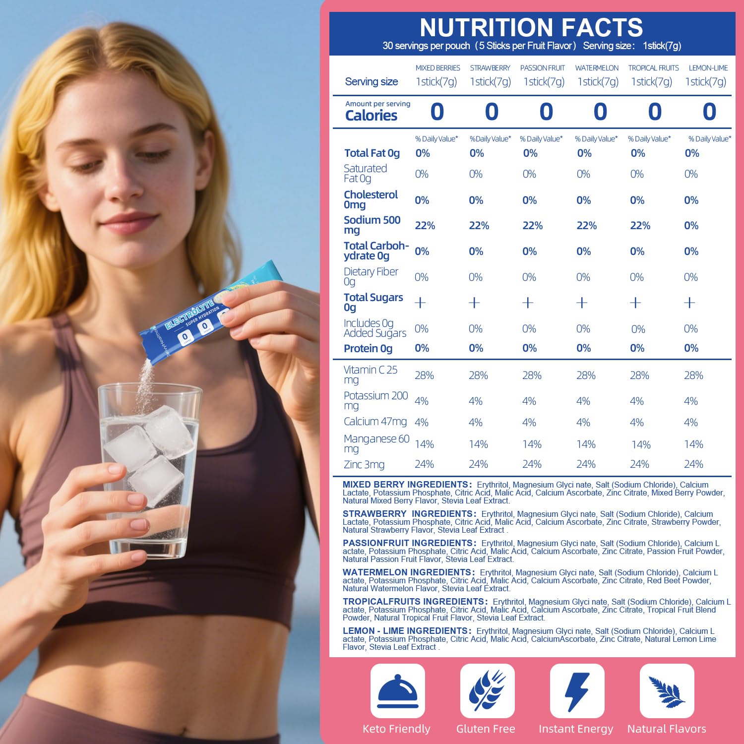 ClarivyHealthora sabor fresa: opción sabrosa para gym y actividades al aire libre.