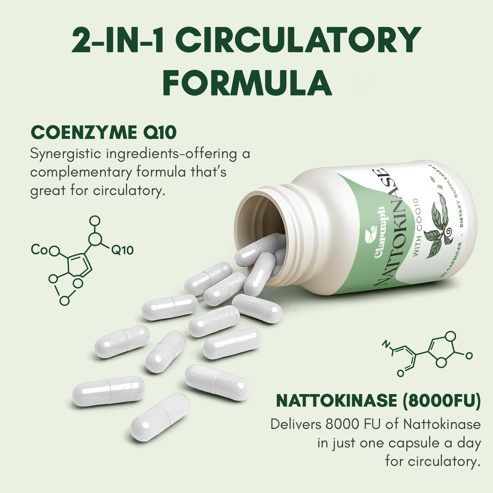CoQ10 de Clarusph: cápsulas para energía diaria y bienestar general.