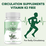 Etiqueta frontal de Clarusph Nattokinase, libre de vitamina K2.