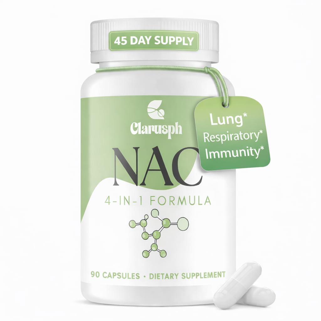 ClarU sph NAC enfocada en la botella para bienestar respiratorio diario