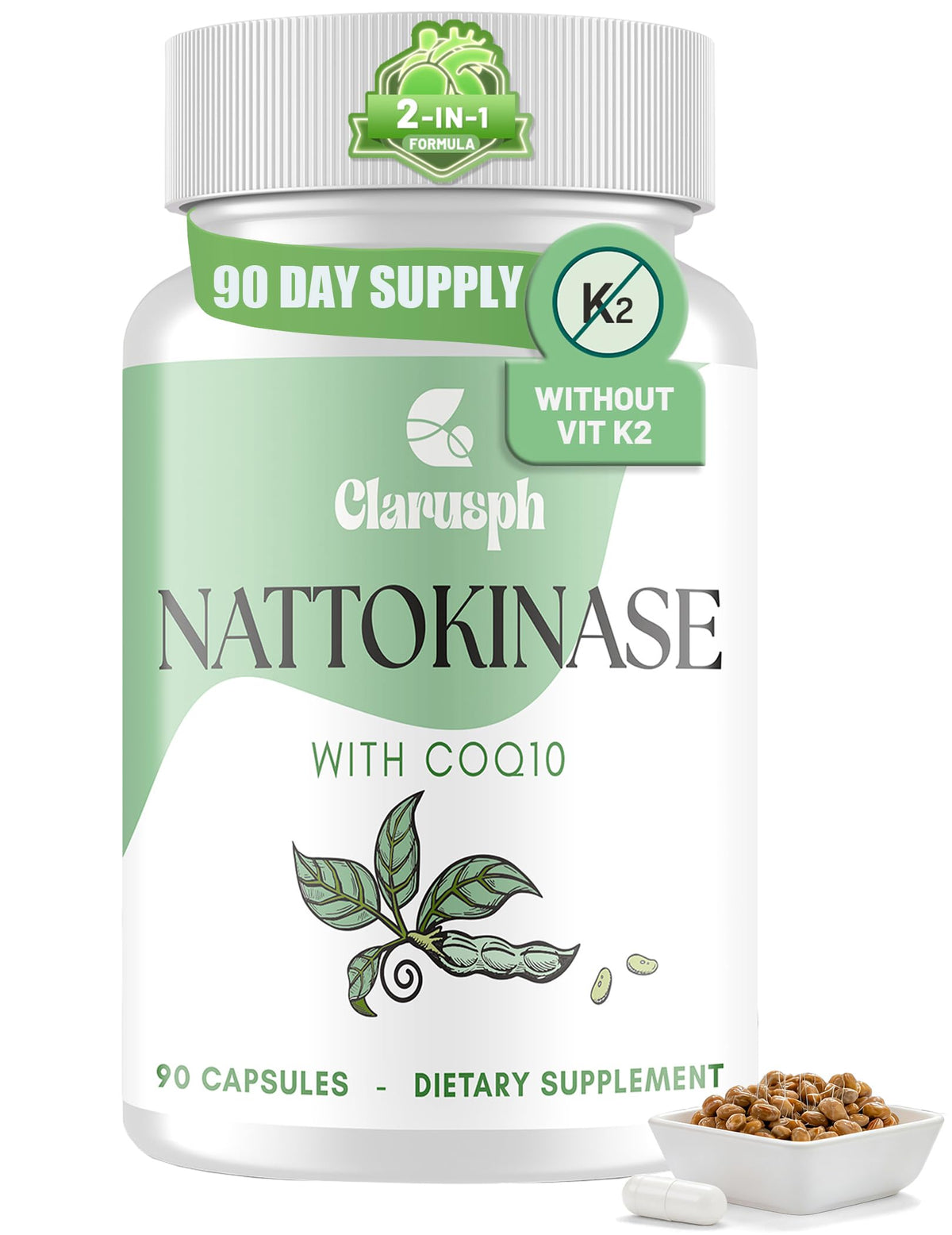 Clarusph Nattokinase: cápsulas para uso diario y apoyo a la circulación natural.