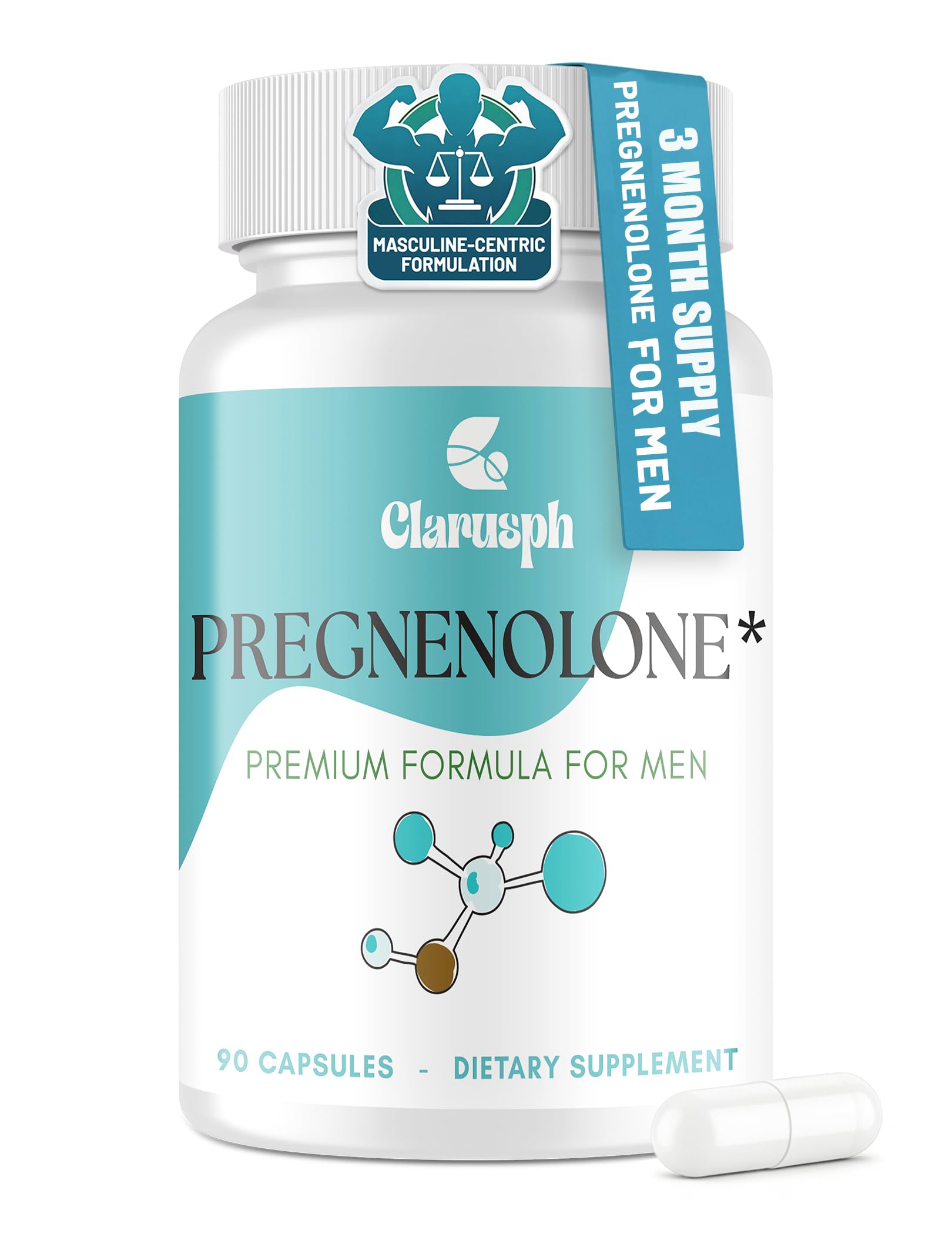 Clarusph Pregnenolona 50 mg en cápsulas, para energía diaria.